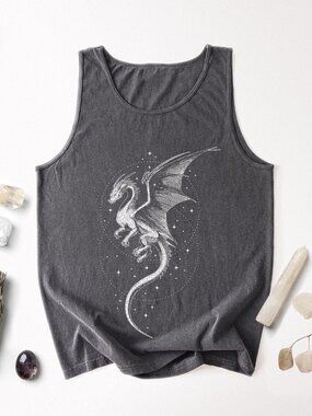 Dragon Tank Top 🐉 | Vintage Flying Dragon Shirt